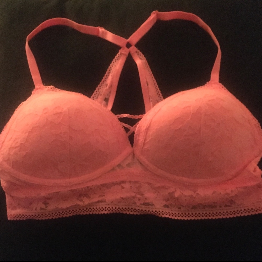 PINK Victoria's Secret Coral Lace Bralette